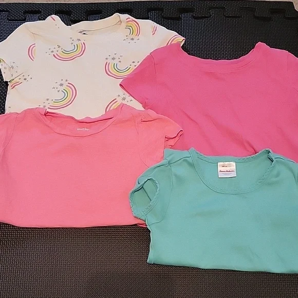 Bundle of Four Girls Shortsleeve Cotton Tees size 4T - Picture 1 of 7
